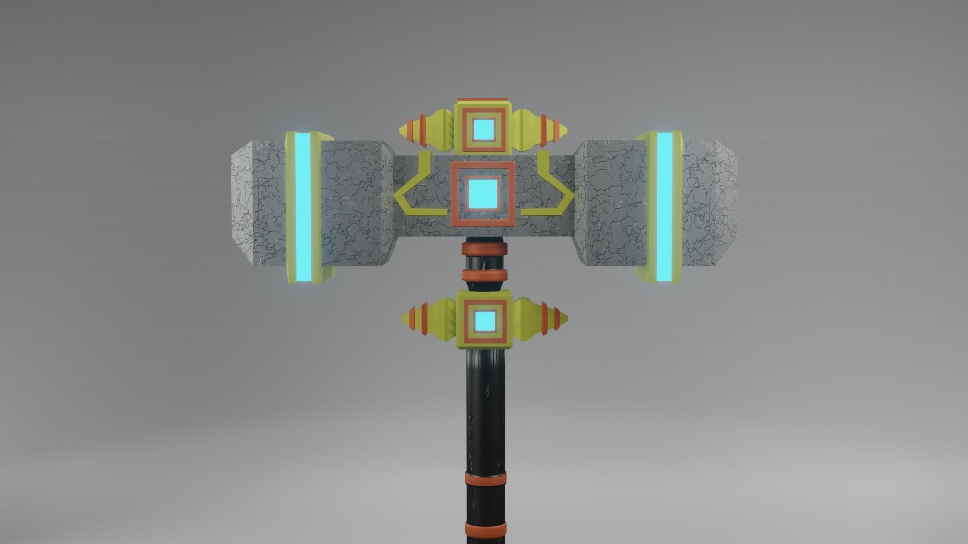luminous rock hammer Low-poly 3D model_1