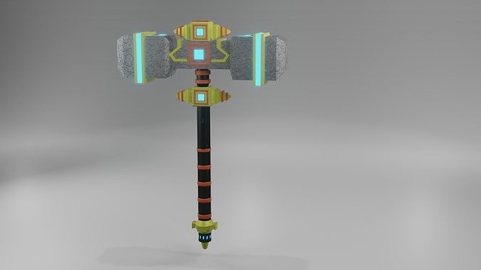 luminous rock hammer Low-poly 3D model
