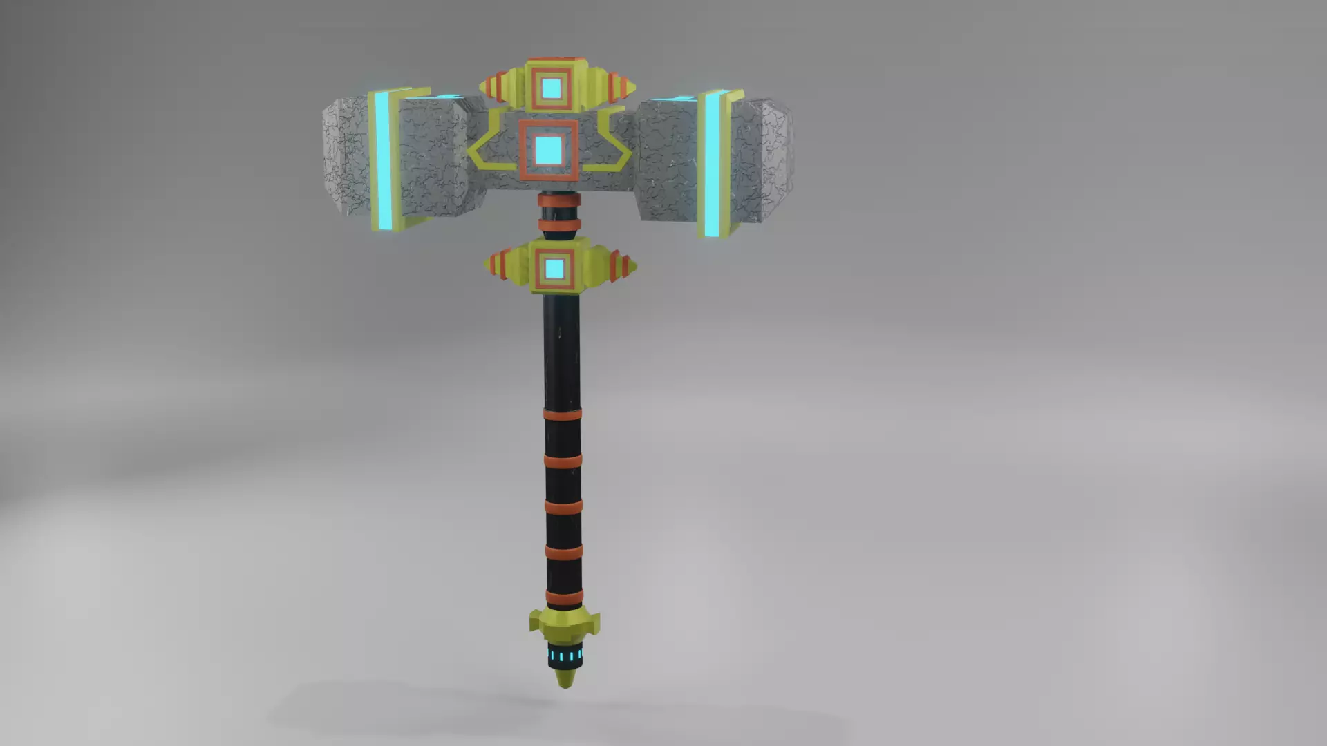 luminous rock hammer Low-poly 3D model_0
