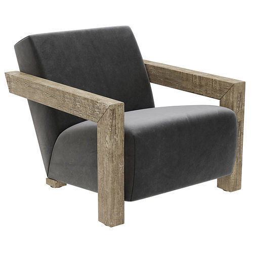 Restoration Hardware Alta Leather Chair 3D model