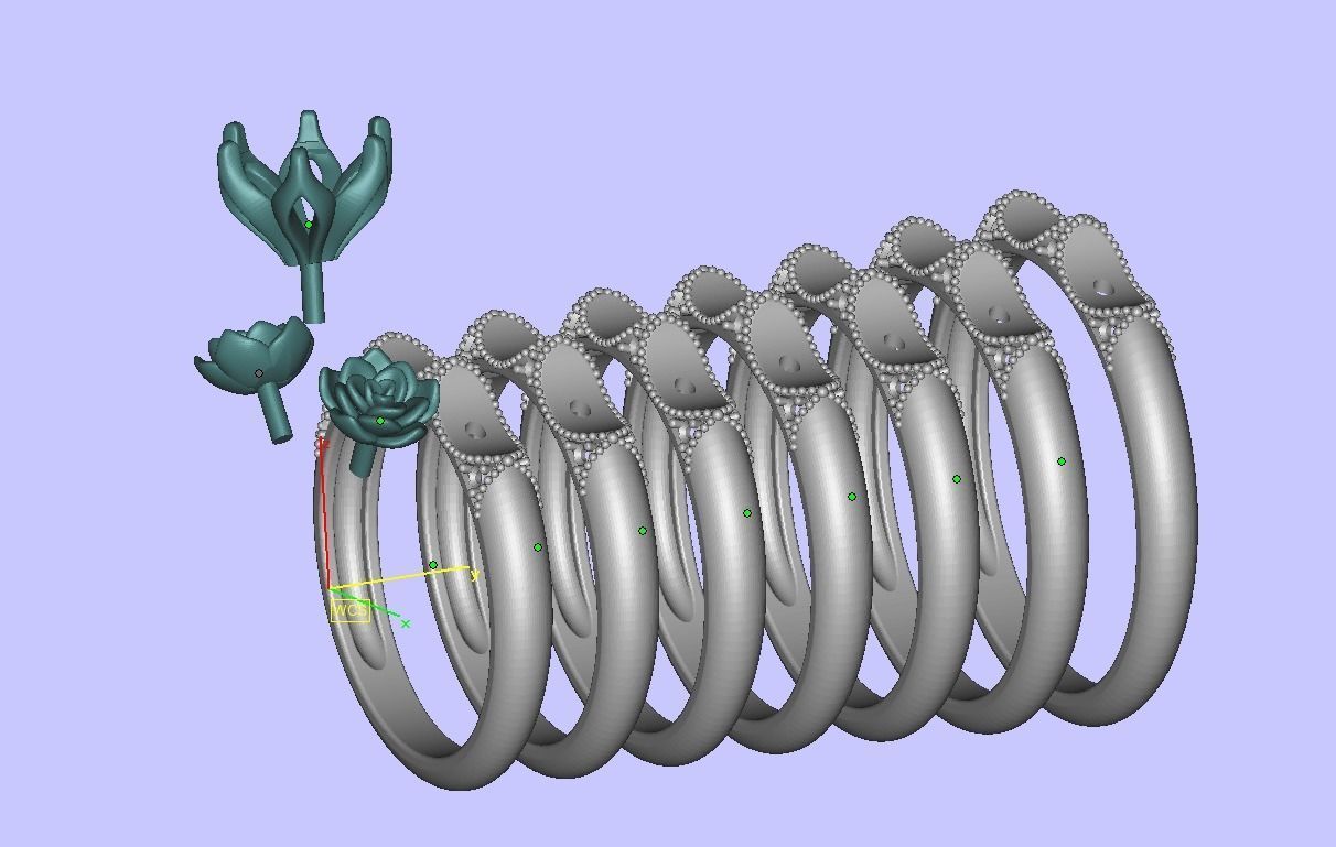 Flower Engagement Ring 1ct Stone Own design 3dmodel 3D print model_14