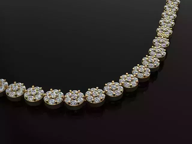Diamond Tennis Necklace Cluster Link 2mm7