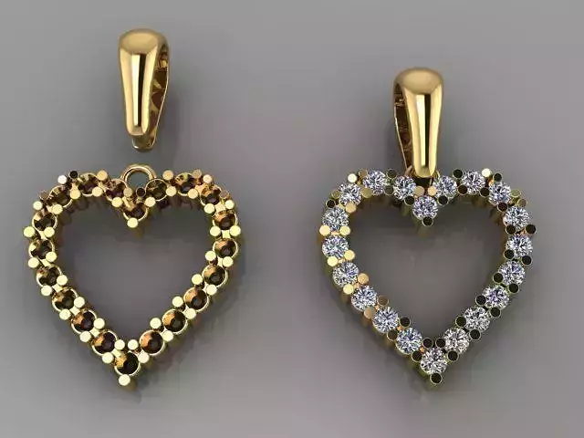 Dainty Diamond Heart Pendant with Bell