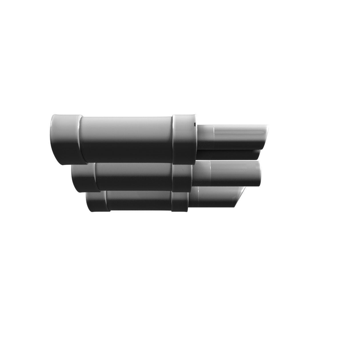 Exhaust three pipes 3D model_22