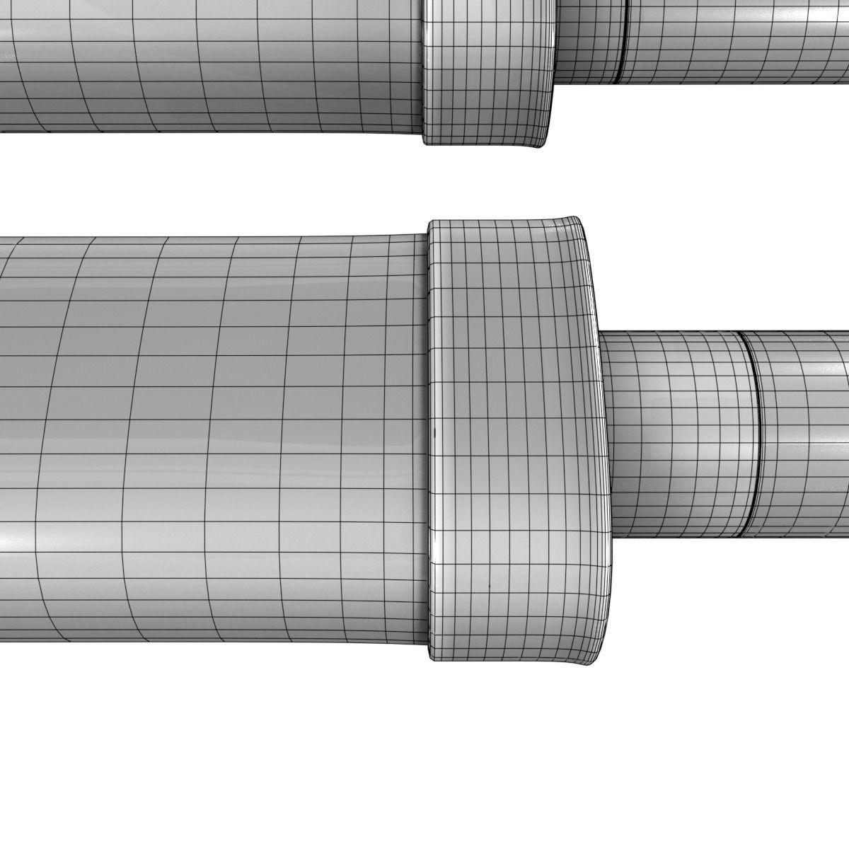 Exhaust three pipes 3D model_8