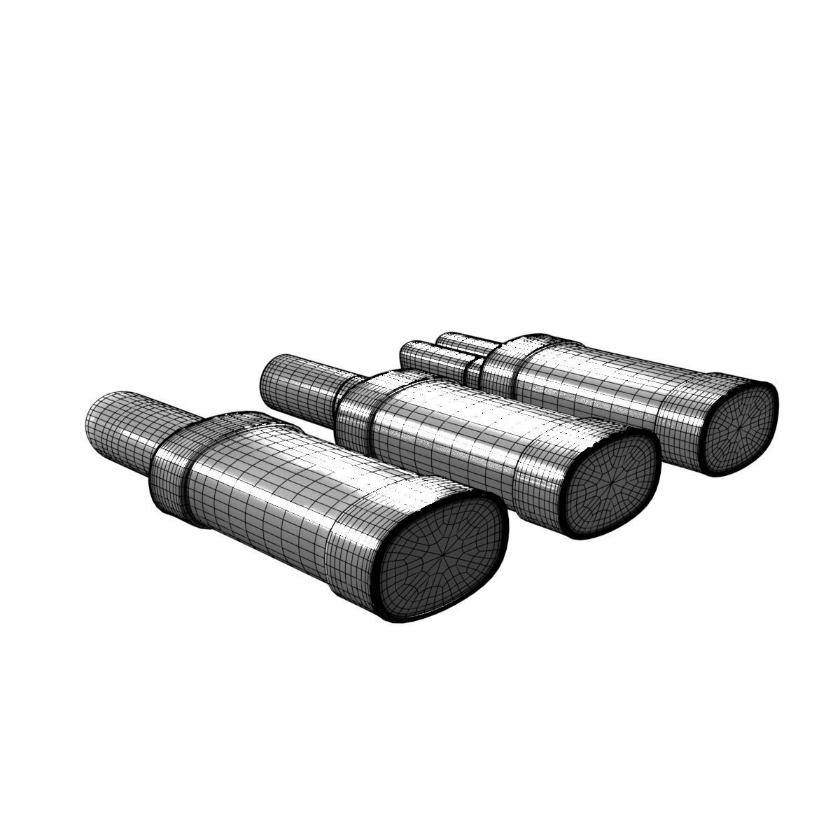 Exhaust three pipes 3D model_14