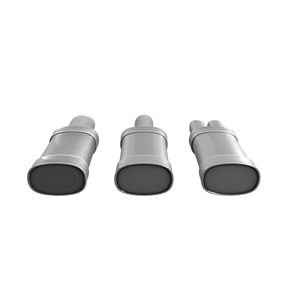 Exhaust three pipes 3D model_15