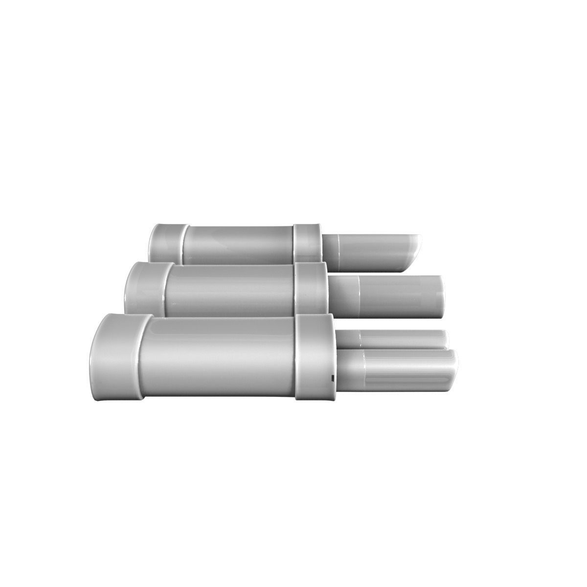 Exhaust three pipes 3D model_21