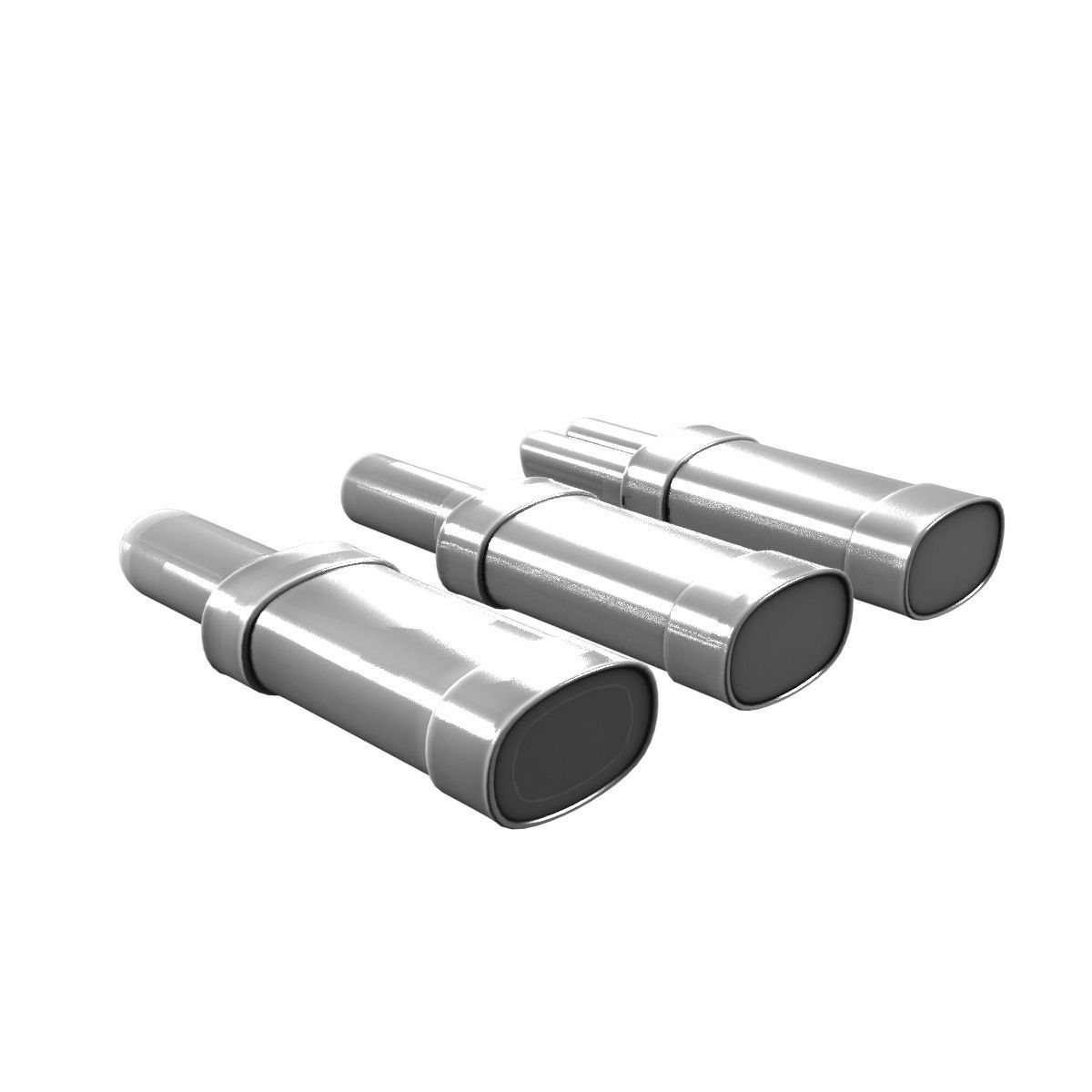 Exhaust three pipes 3D model_12