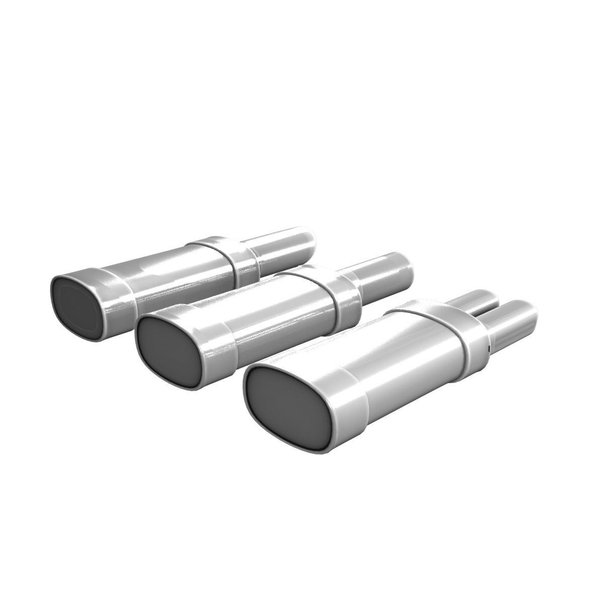 Exhaust three pipes 3D model_18