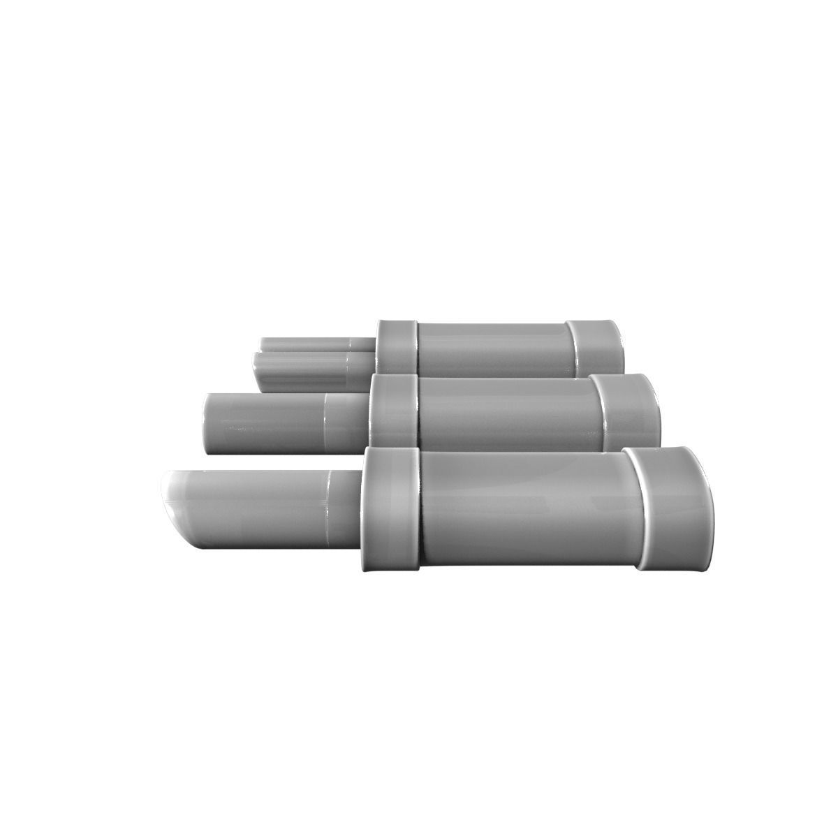 Exhaust three pipes 3D model_9