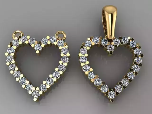 Dainty Diamond Heart Pendant Mix Design