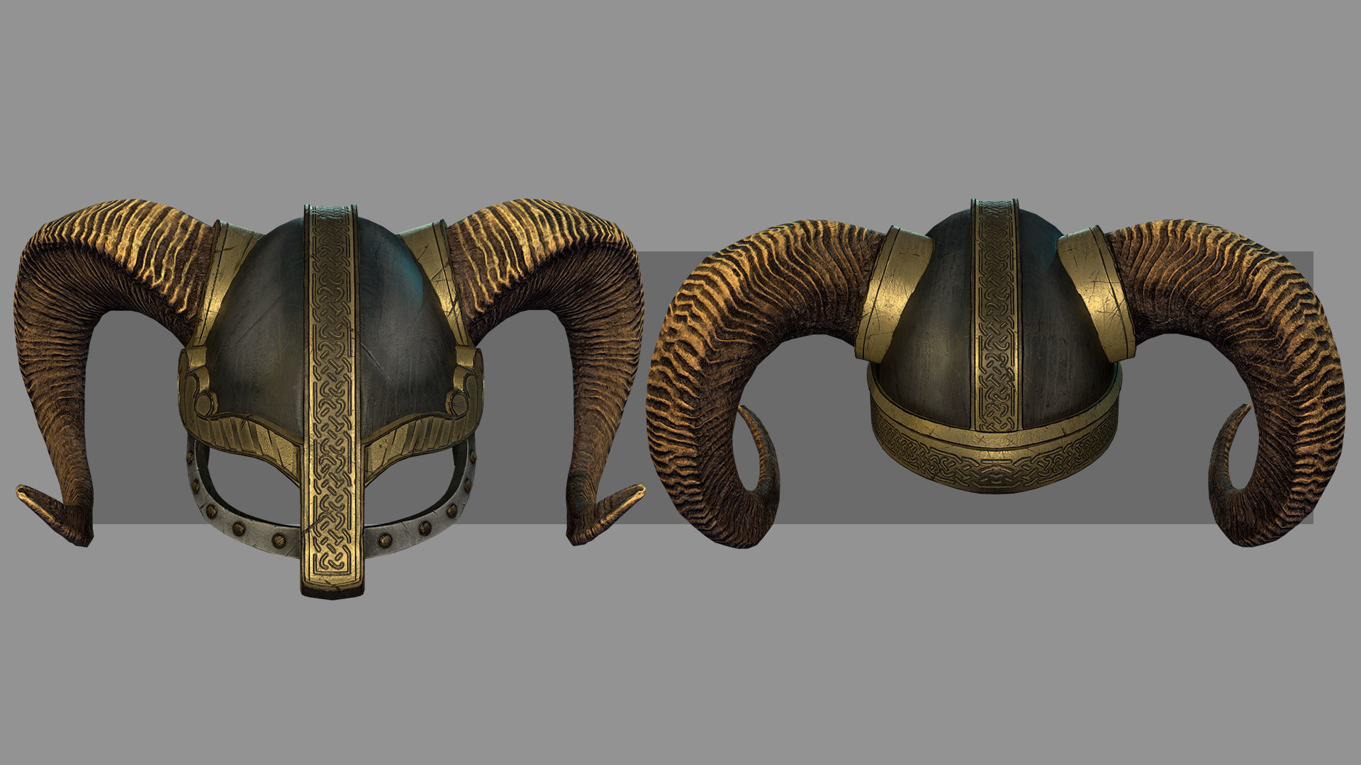 Vikings Helmet Low-poly 3D model_6