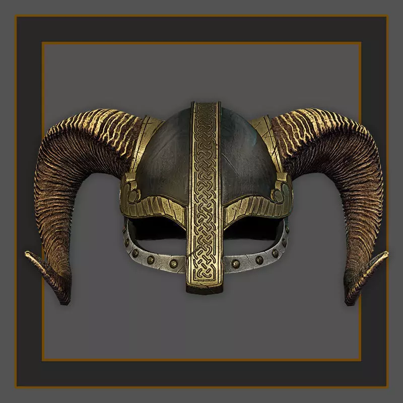 Vikings Helmet Low-poly 3D model_0
