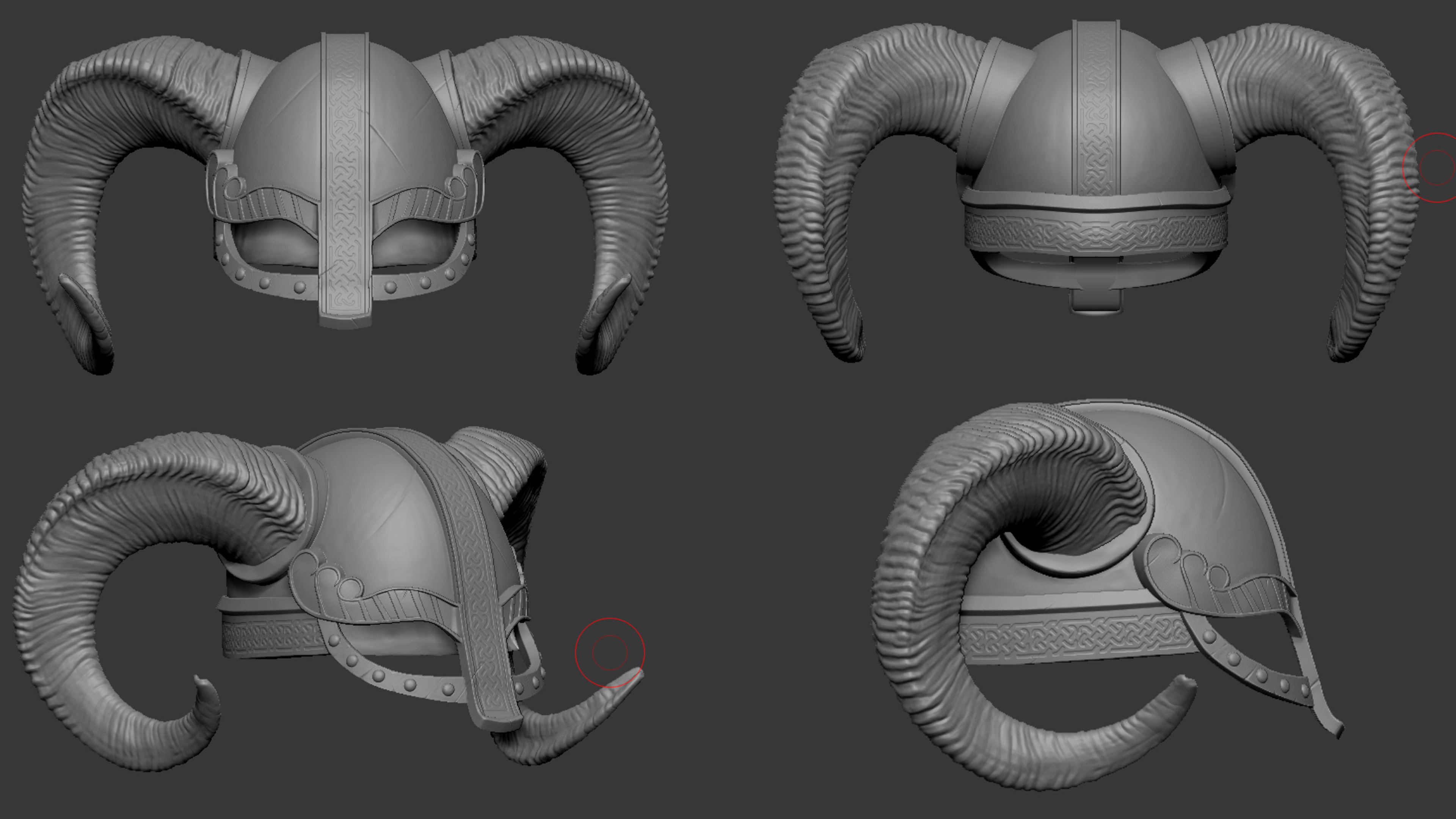 Vikings Helmet Low-poly 3D model_5