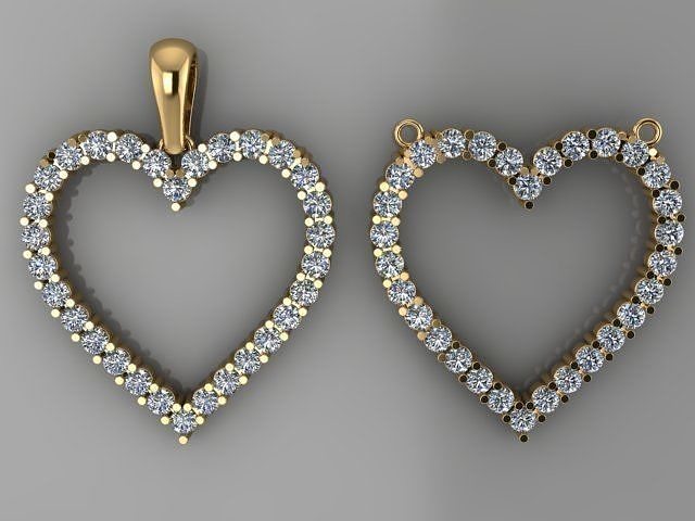 Dainty Diamond Heart Pendant Larger Size