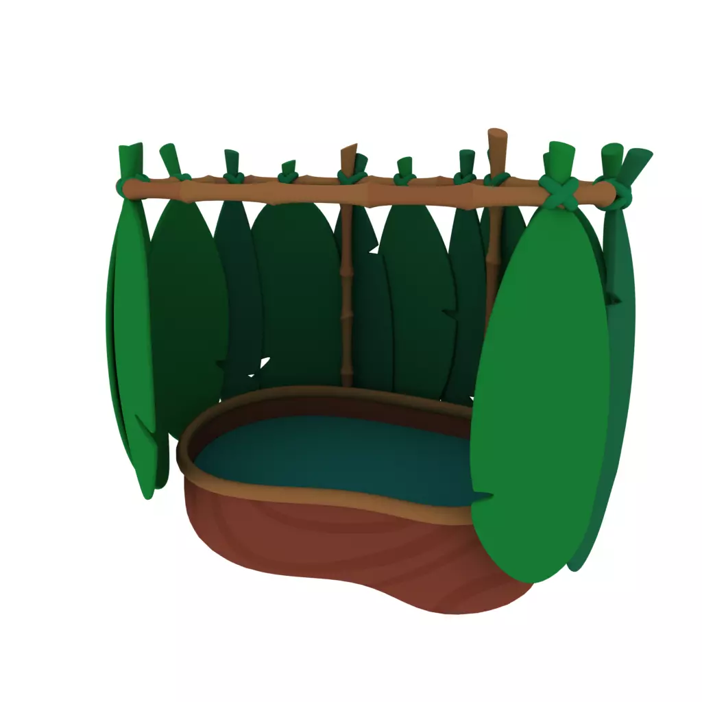 Tropical bathtub 3D model_0