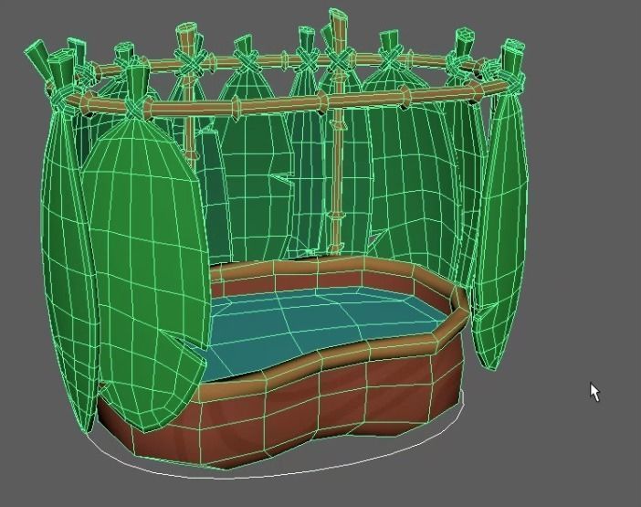 Tropical bathtub 3D model_2