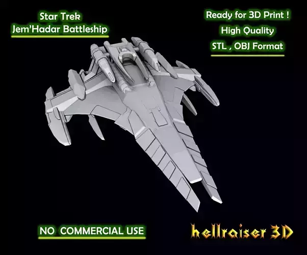 Star Trek - JemHadar Battleship - 3D Printable Model