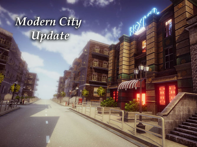 Modern City Update Low-poly 3D model