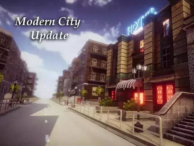Modern City Update Low-poly 3D model