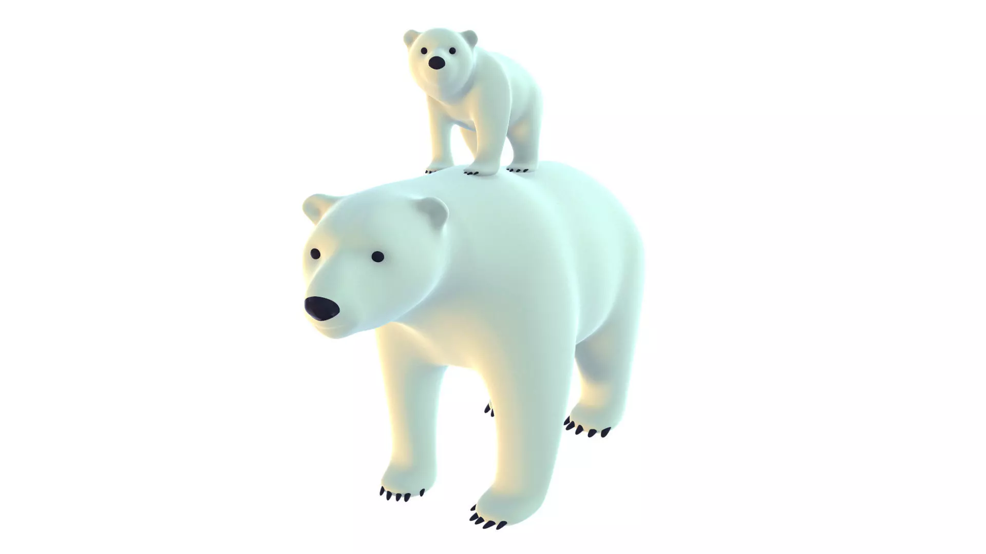 Polar Bear Pack - Stylized Low-poly 3D model_0