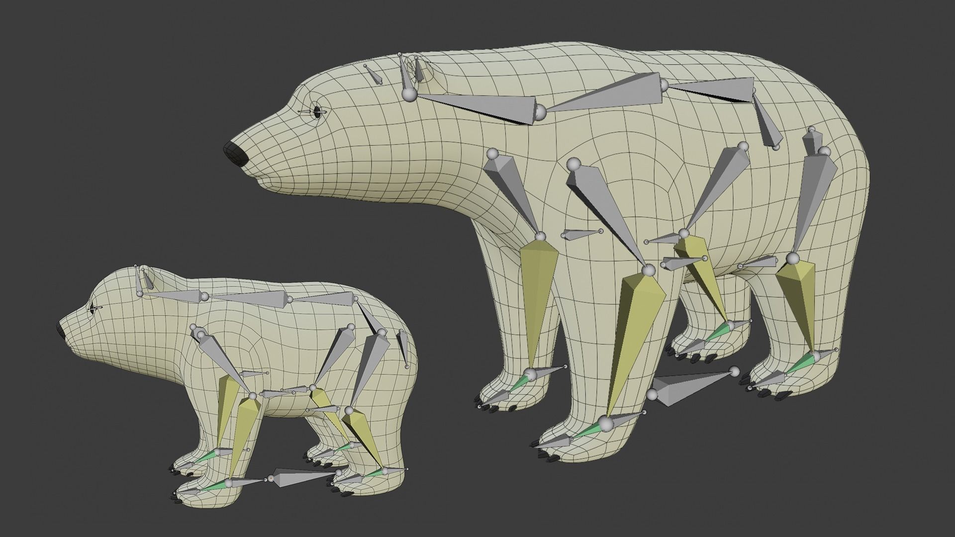Polar Bear Pack - Stylized Low-poly 3D model_10