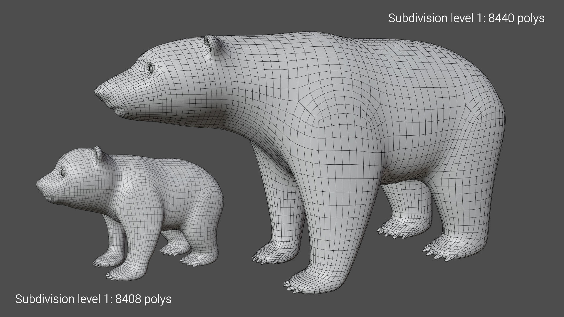 Polar Bear Pack - Stylized Low-poly 3D model_9