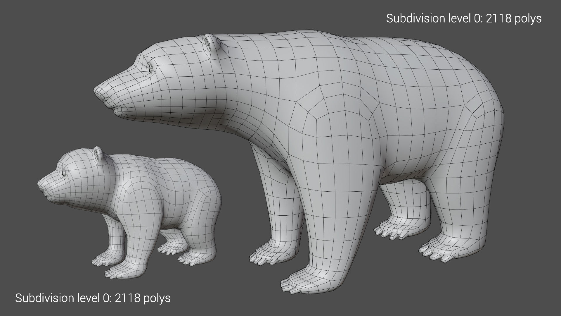 Polar Bear Pack - Stylized Low-poly 3D model_8
