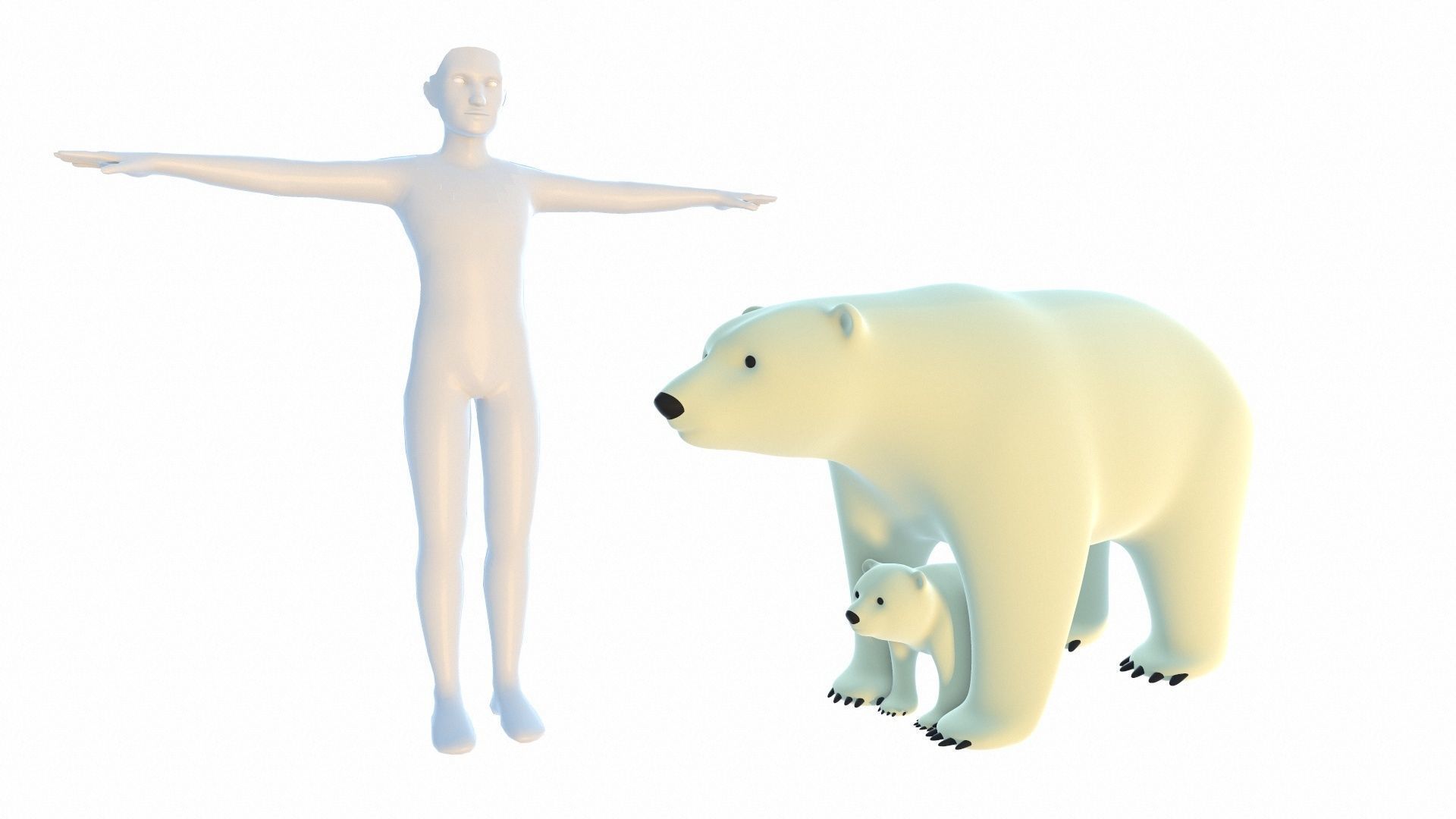 Polar Bear Pack - Stylized Low-poly 3D model_6