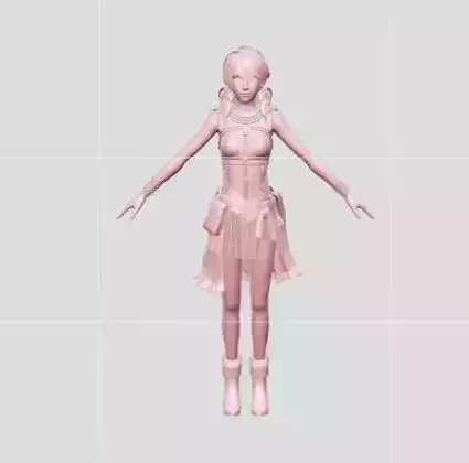 cute girl cartoon 3D print model