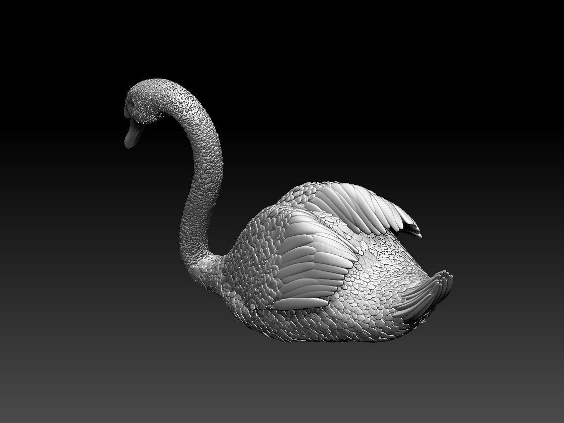 swan sculpture 3D print model_64