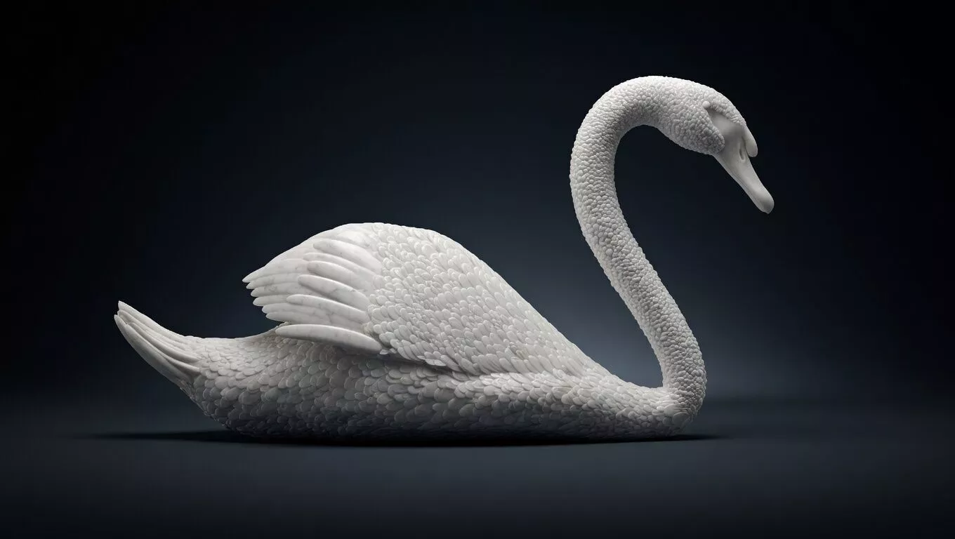 swan sculpture 3D print model