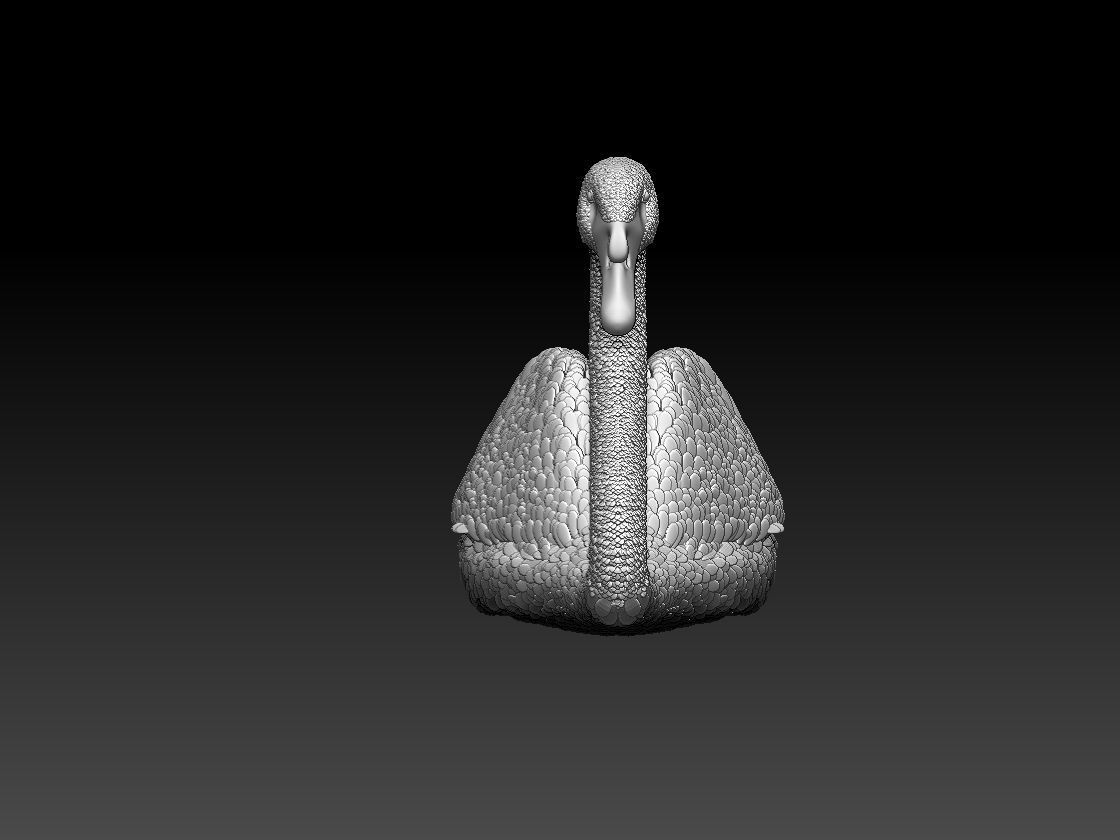 swan sculpture 3D print model_48