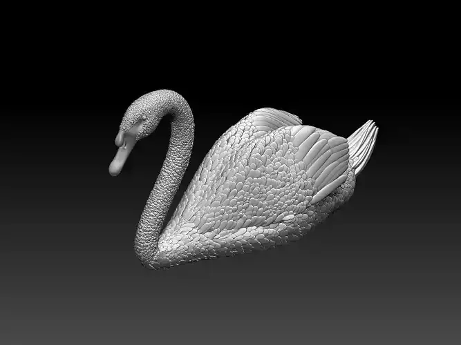 swan sculpture 3D print model