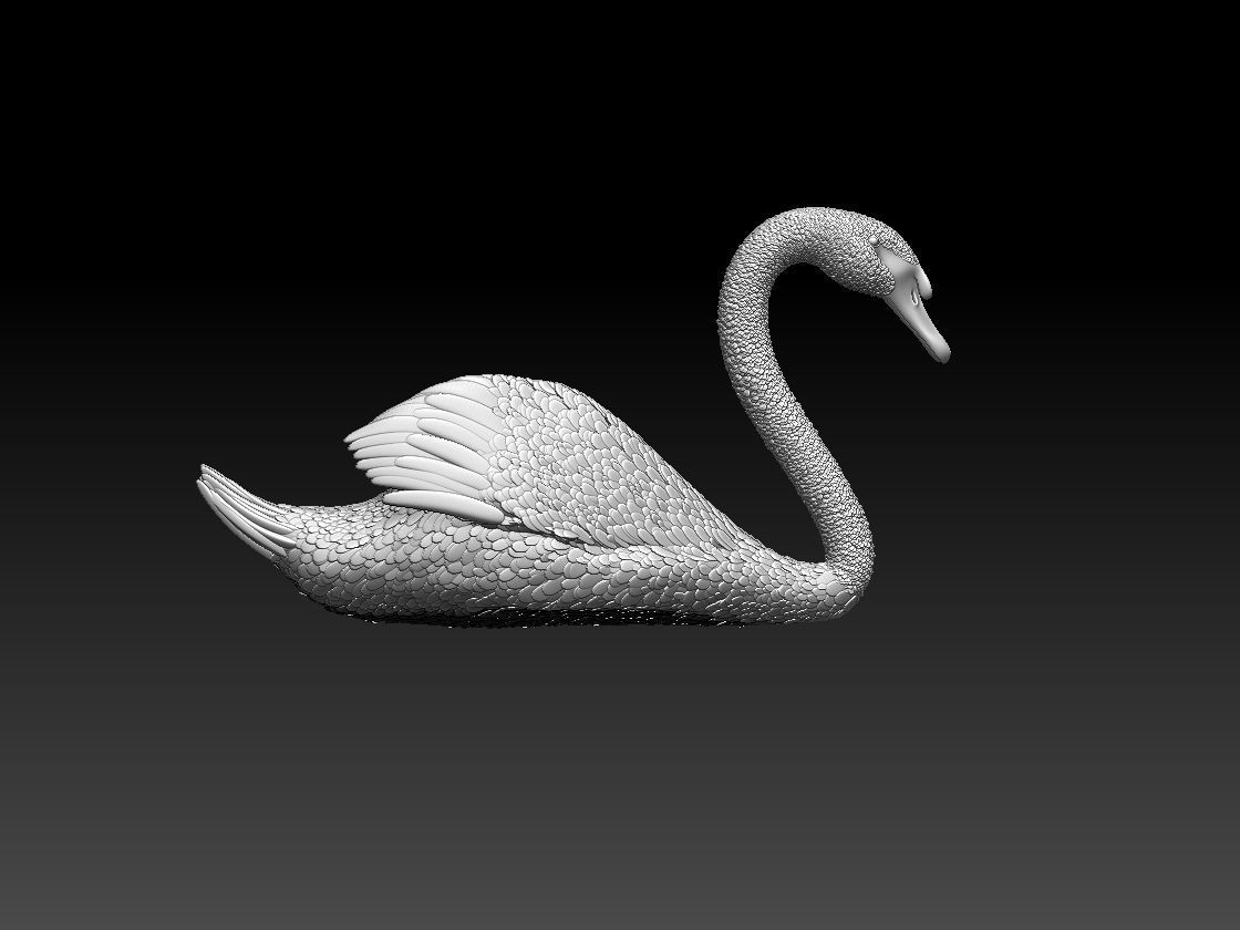 swan sculpture 3D print model_24