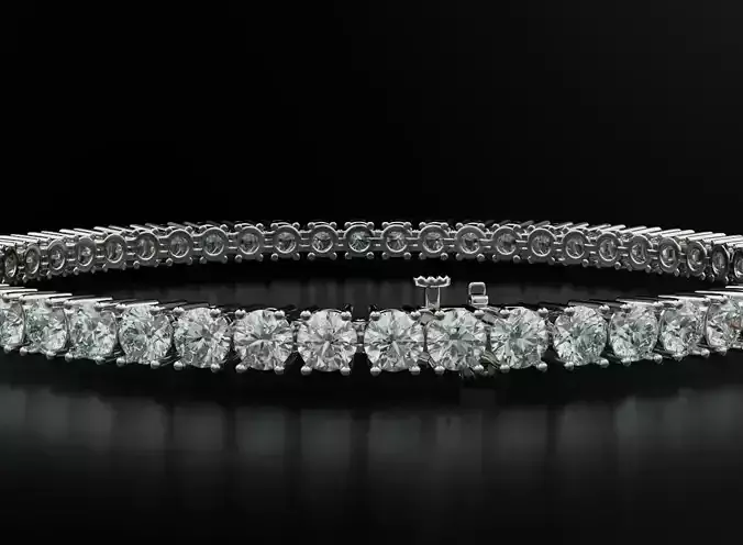 Tennis bracelet for girls with diamonds 3 3mm 548 3D print model