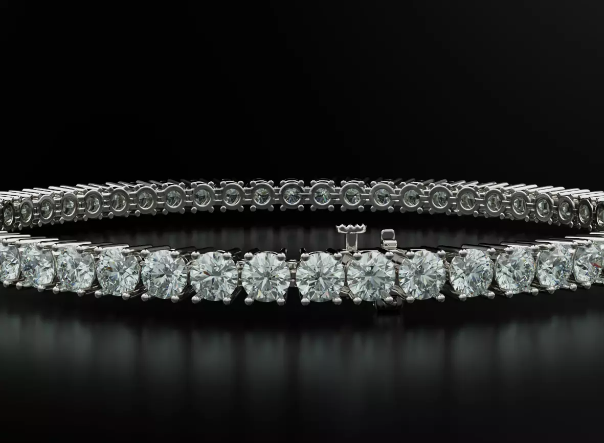 Tennis bracelet for girls with diamonds 3 3mm 548 3D print model_0