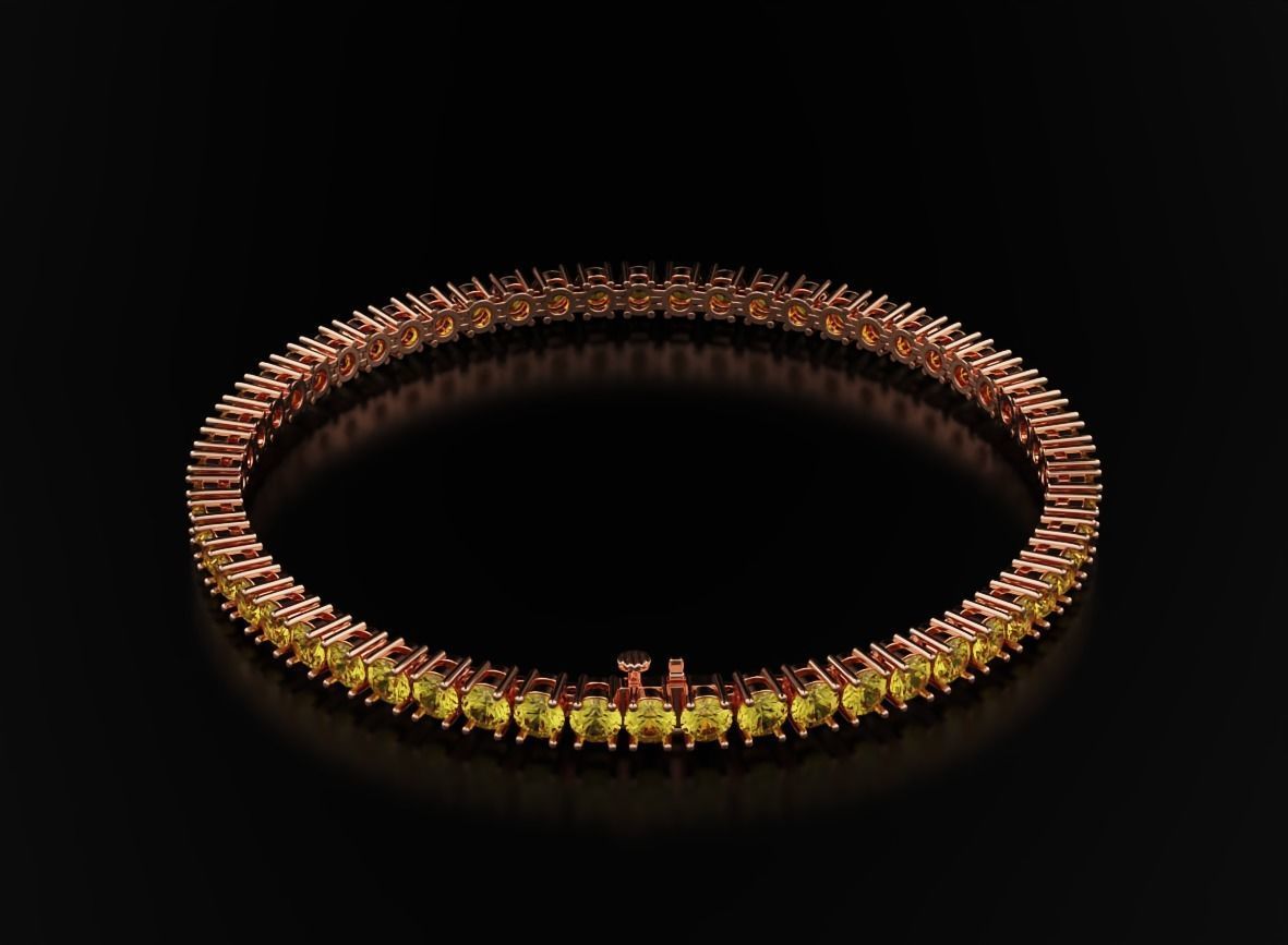 Tennis bracelet for girls with diamonds 3 3mm 548 3D print model_8