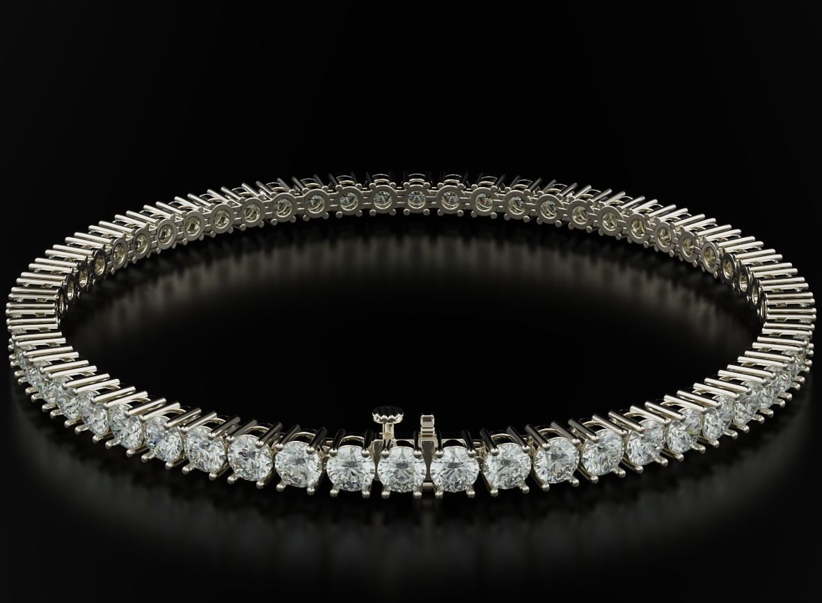 Tennis bracelet for girls with diamonds 3 3mm 548 3D print model_2