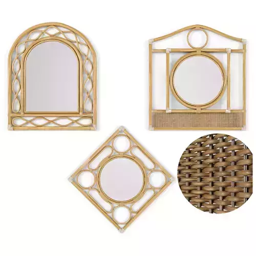 Mirror rattan set 3D model