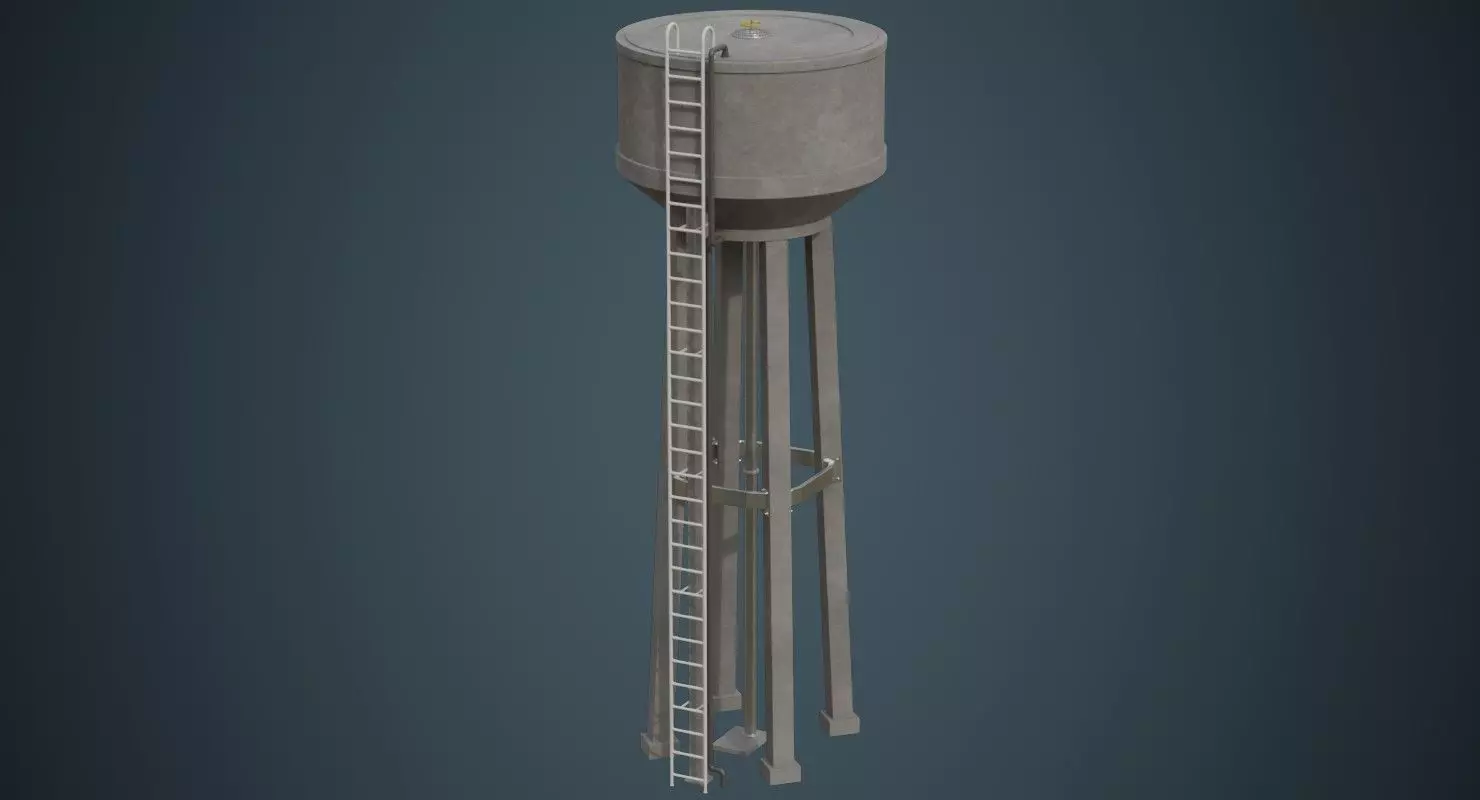 Water Tank 2A Low-poly 3D model_0