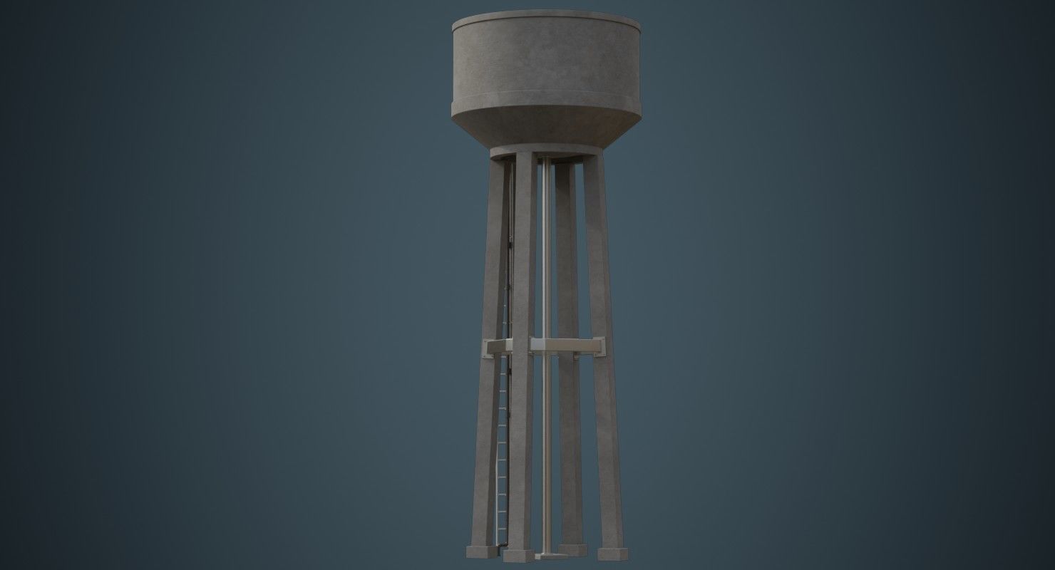 Water Tank 2A Low-poly 3D model_3