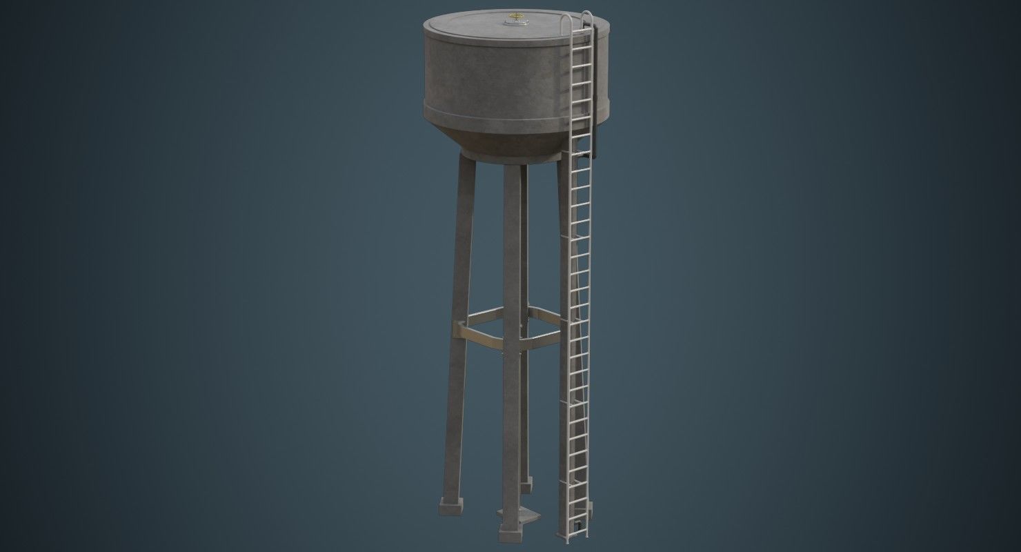 Water Tank 2A Low-poly 3D model_1