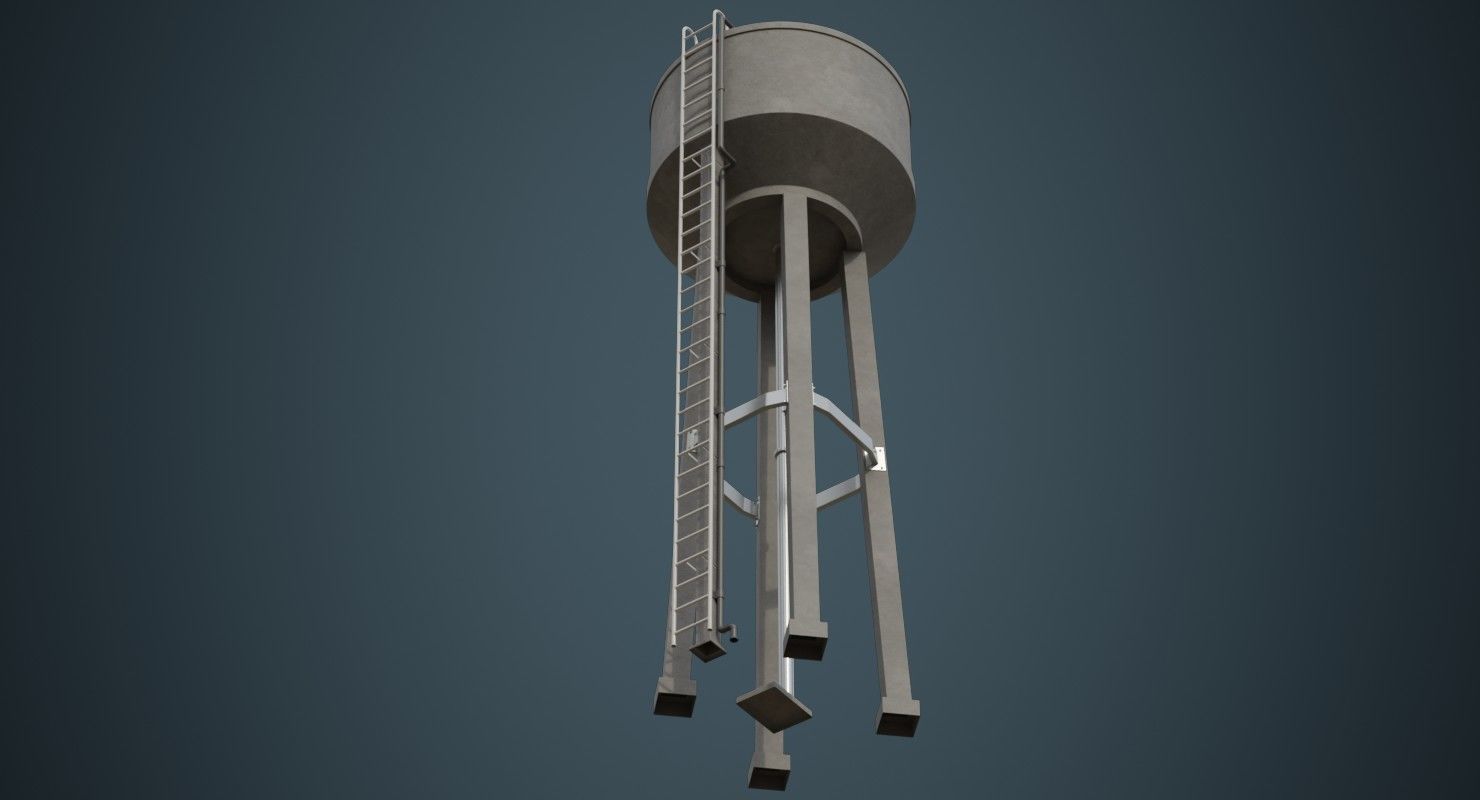 Water Tank 2A Low-poly 3D model_4
