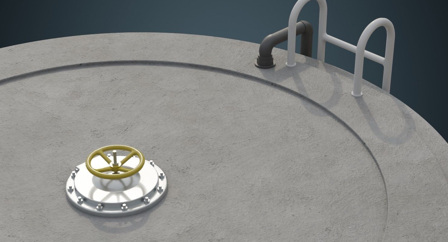 Water Tank 2A Low-poly 3D model_8