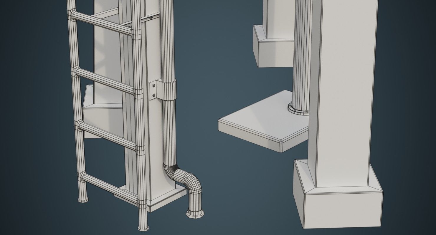 Water Tank 2A Low-poly 3D model_10