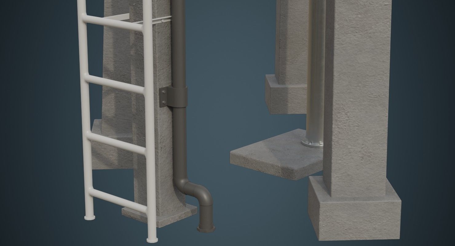 Water Tank 2A Low-poly 3D model_5