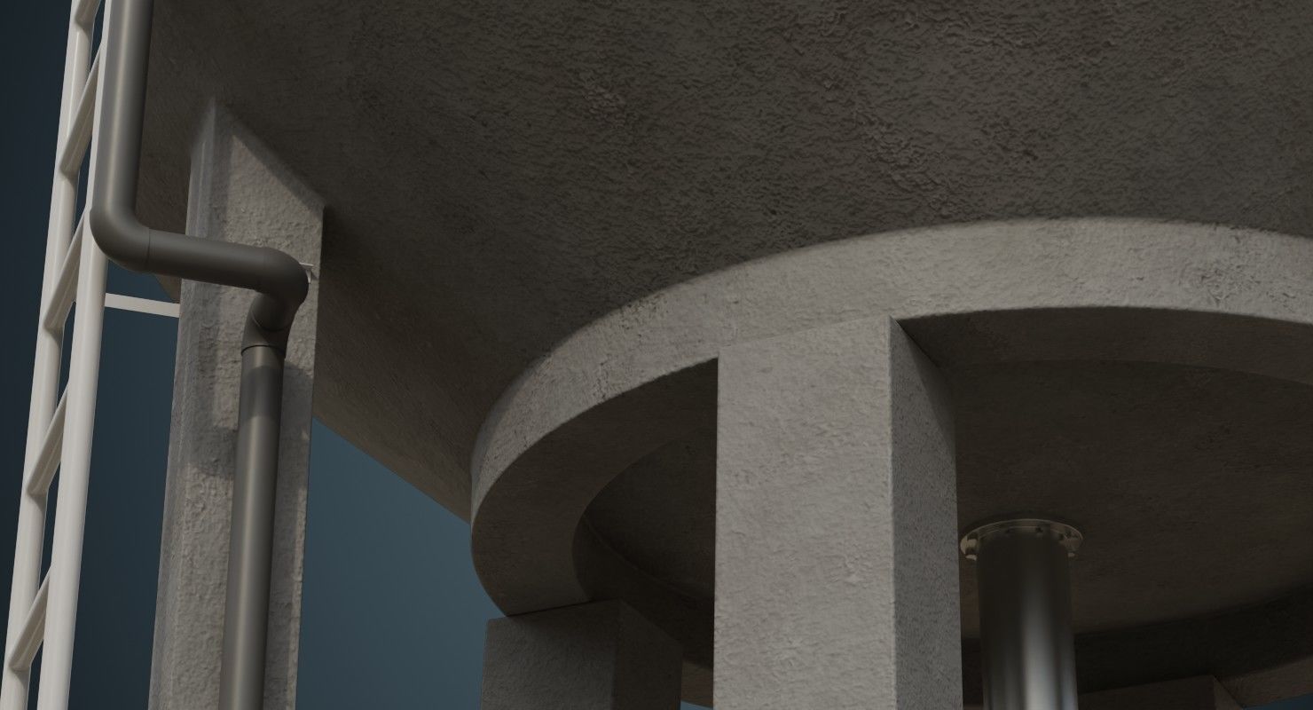 Water Tank 2A Low-poly 3D model_7