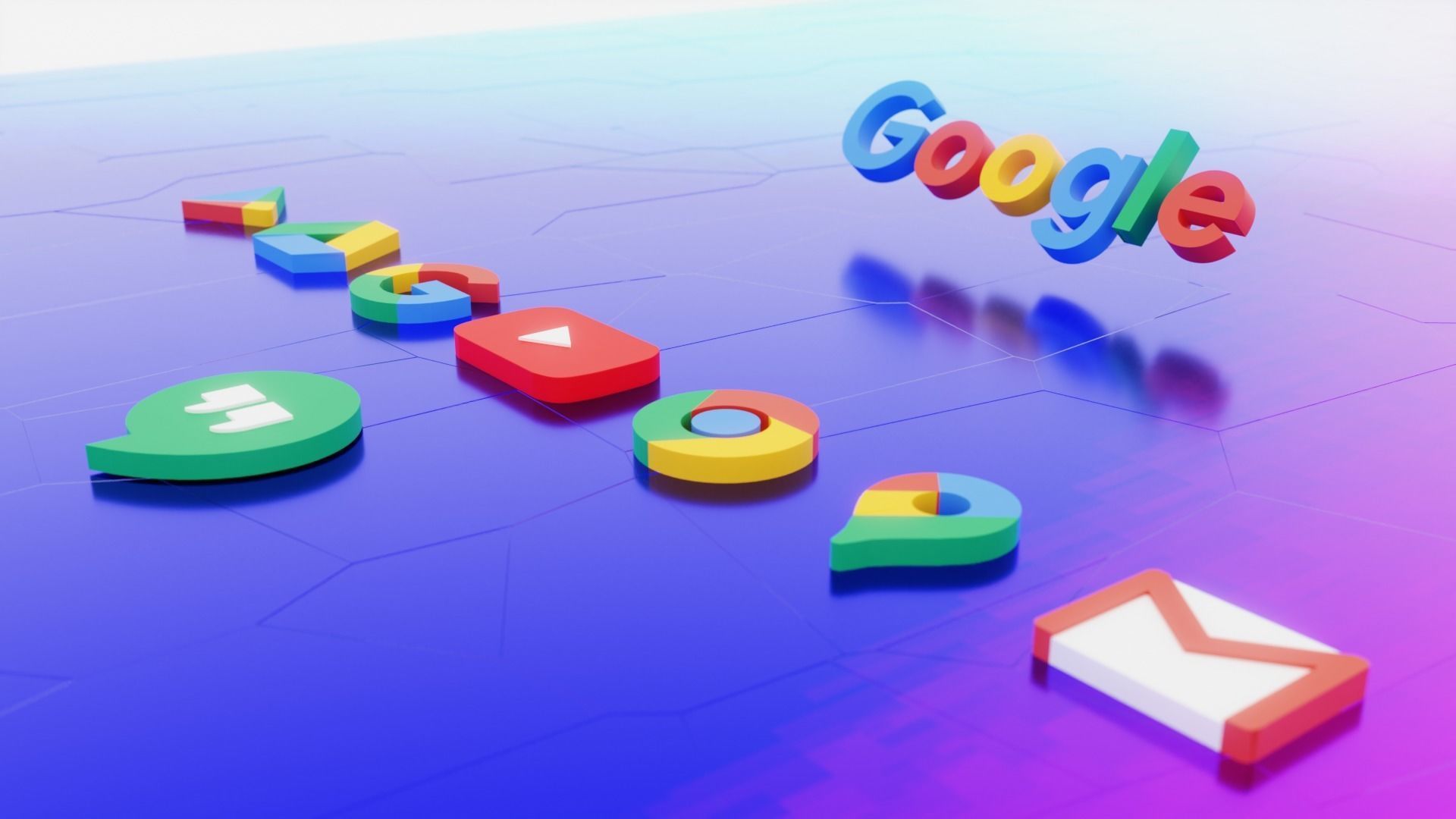 3d Google app icons  3D model_2